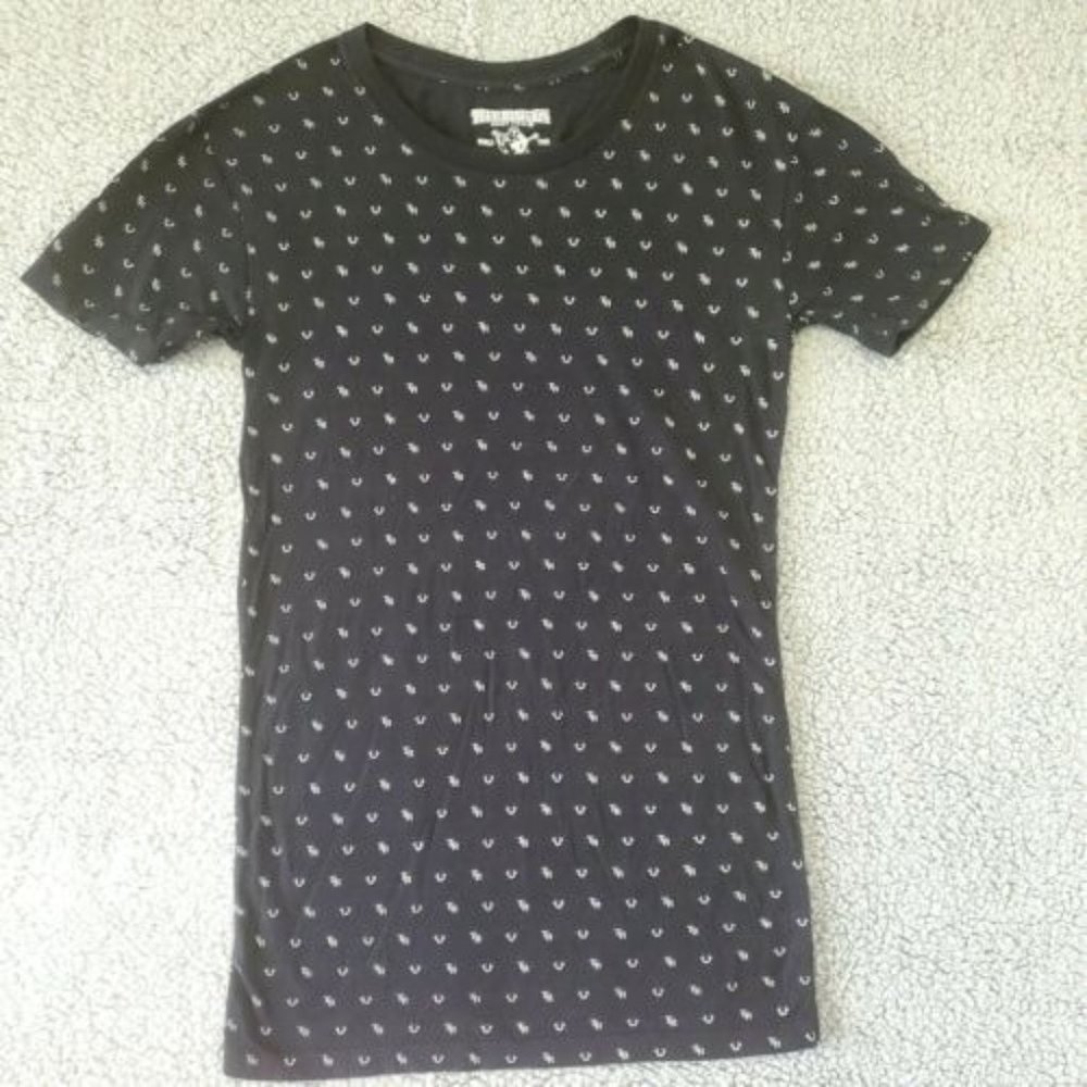 True Religion Womens Short Sleeve Shirt Size S/P V Neck - True Religion Jean Co